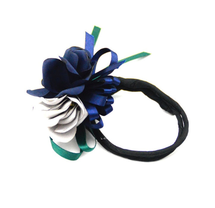 Bun Hair Half Bun Pearl Flower Hair Plate Hair Elastic