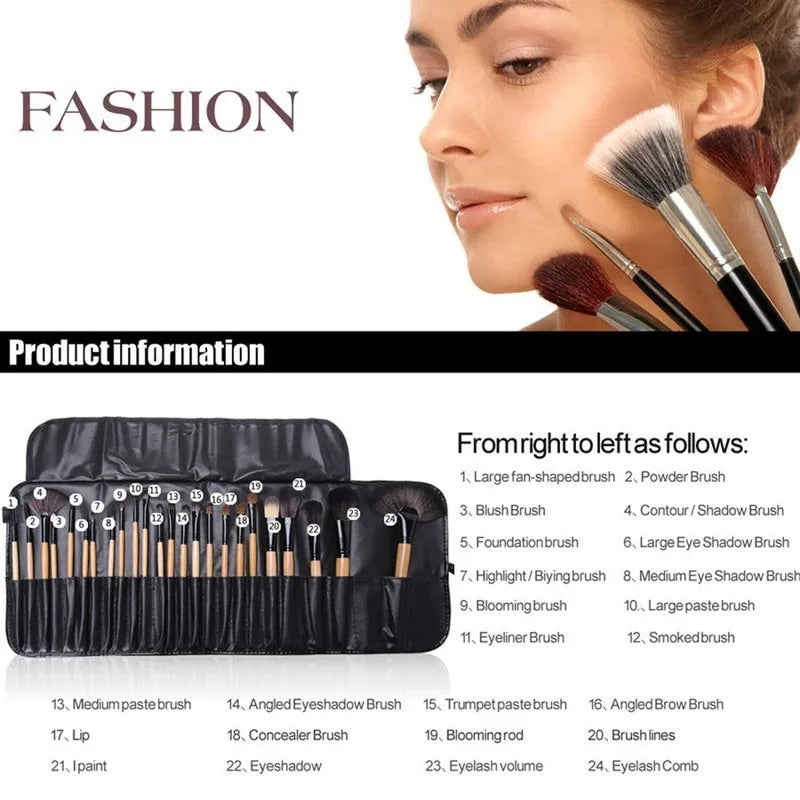 Gift Bag Of 24 Pcs Makeup Brush Sets Professional Cosmetics